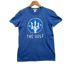 Hiho Batik Hawaii The Gulf Trident Sea Beach Men's Blue Dye Posiedon T Shirt S